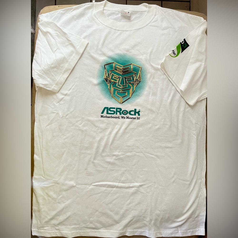 ASRock Motherboard, We Master It! Graphic Logo T-shirt Mens Large
